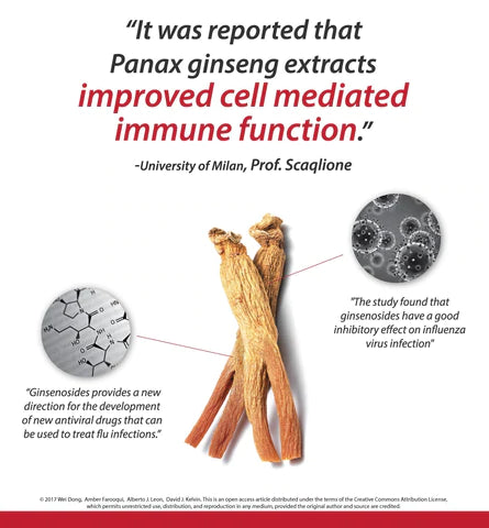 Panax ginseng extracts improved cell mediated immune function