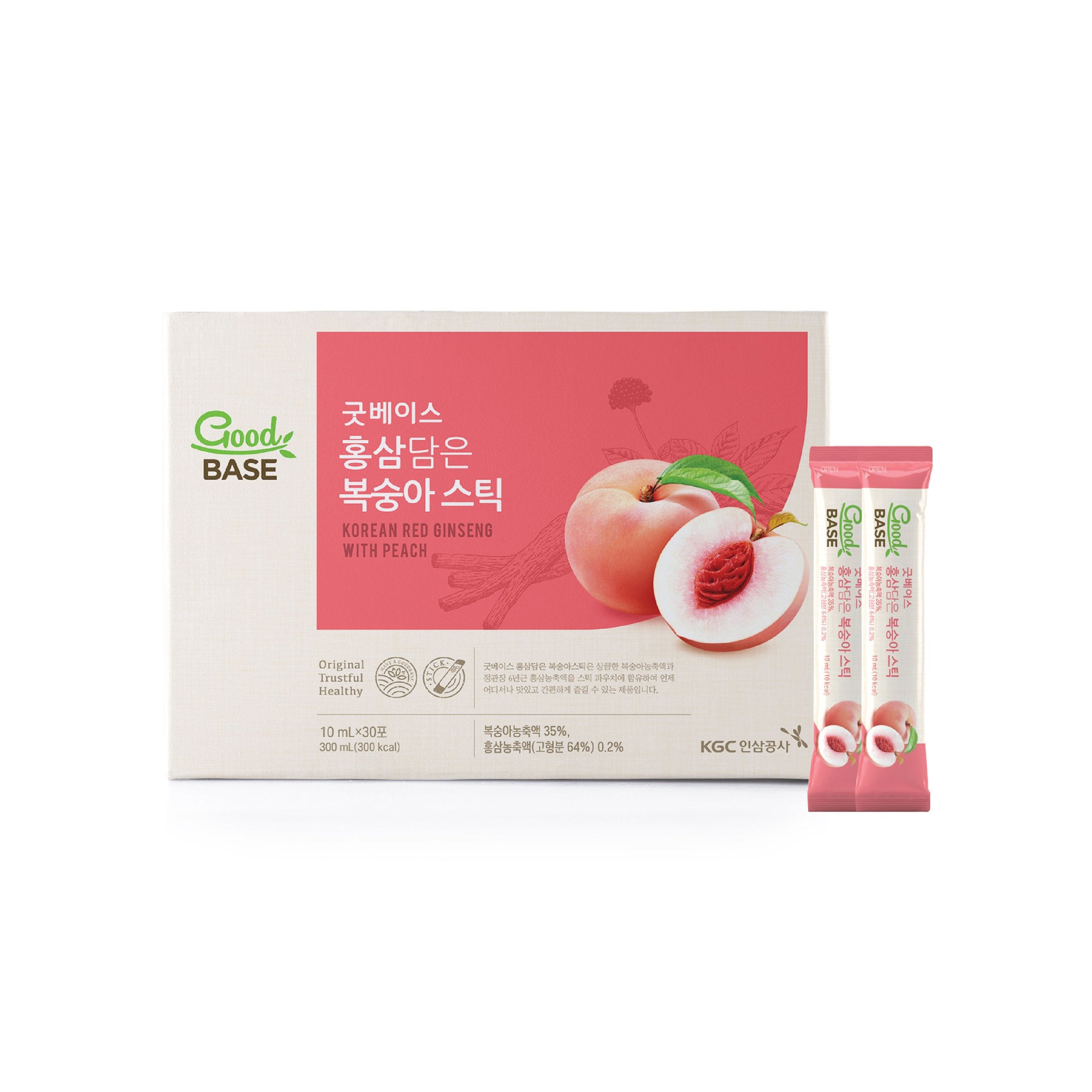 GoodBase Peach Sticks: Ginseng Drink On-The-Go